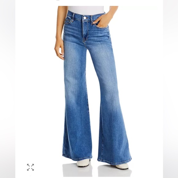 Wide-Leg Blue Jeans - Picture 2 of 6